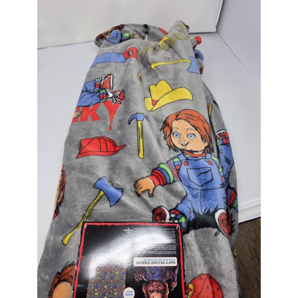 NEW Chucky Good Guy Halloween Plush Throw Blanket